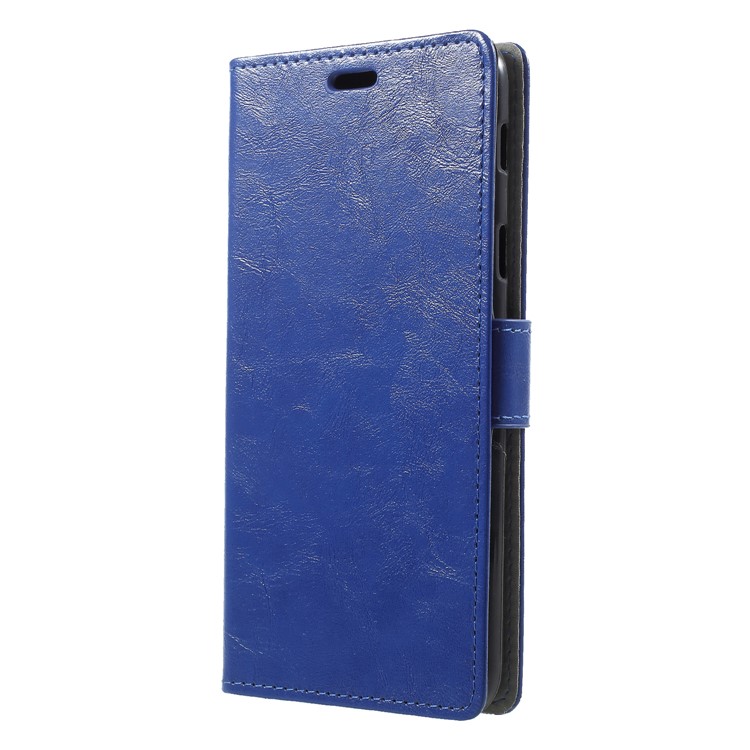 Crazy Horse Wallet Leather Shell Cover Case for Samsung Galaxy A6 (2018) - Blue-3