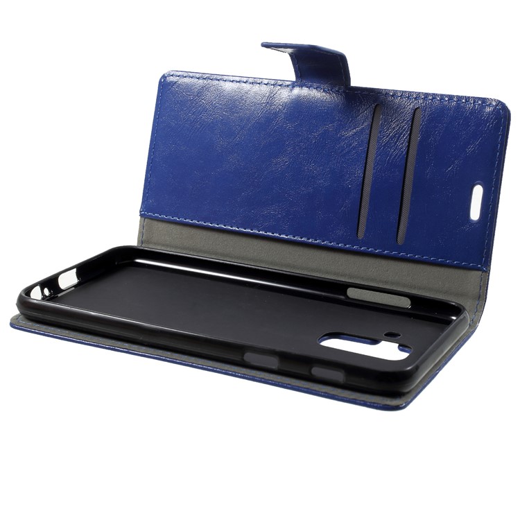 Crazy Horse Wallet Leather Shell Cover Case for Samsung Galaxy A6 (2018) - Blue-5