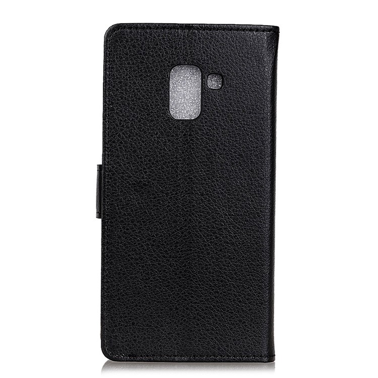 Litchi Texture Wallet Stand Teather Case Для Samsung Galaxy A6 (2018) - Черный-5