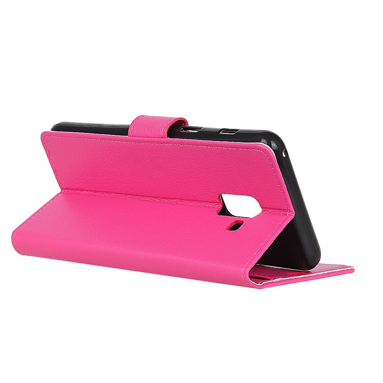 Litchi Texture Wallet Stand Leather Shell for Samsung Galaxy A6 (2018) - Rose-6