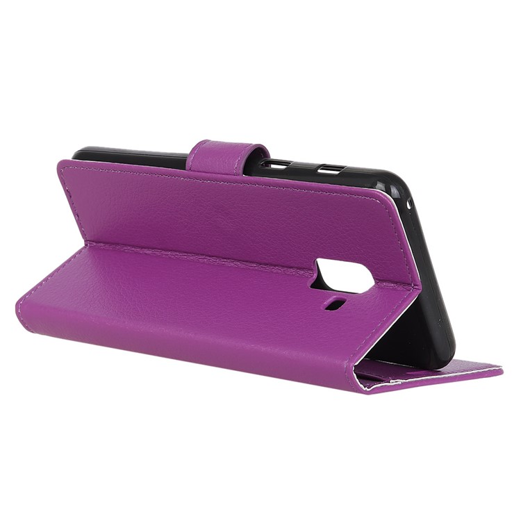 Litchi Texture Wallet Stand Leather Mobile Phone Case for Samsung Galaxy A6 (2018) - Purple-6