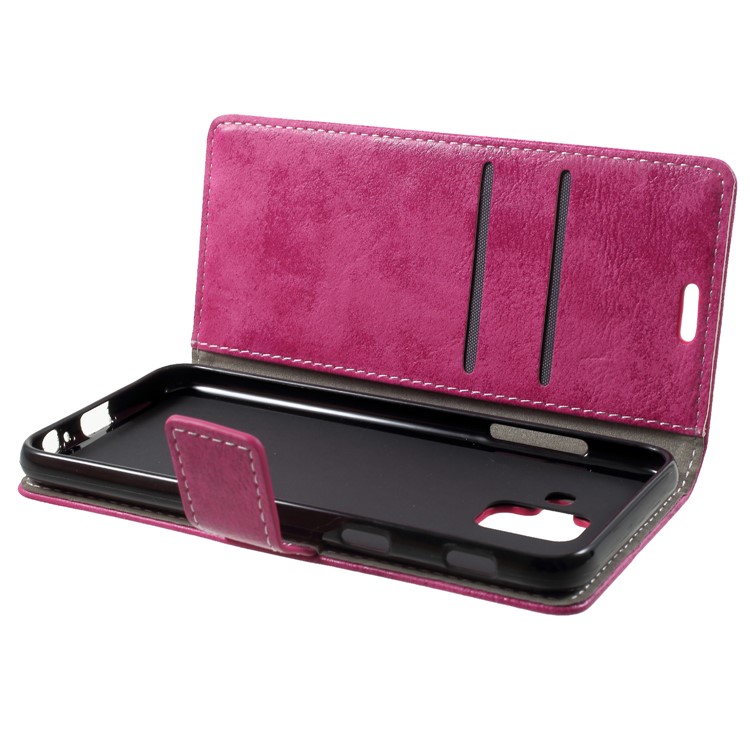 Vintage Style PU Leather Case for Samsung Galaxy A6 (2018) - Rose-5