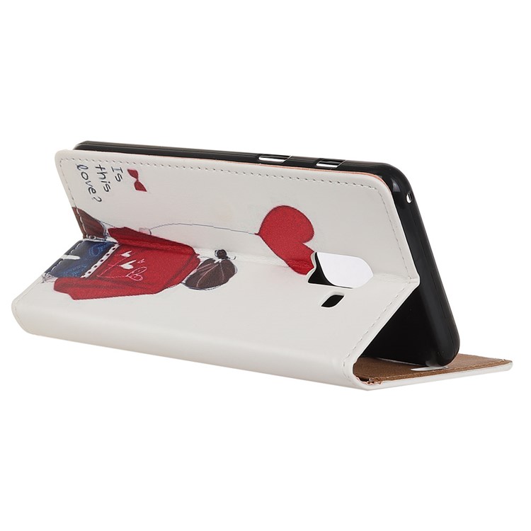 For Samsung Galaxy A6 (2018) Pattern Printing Leather Stand Flip Cover Case - Girl Holding Heart Balloon-3