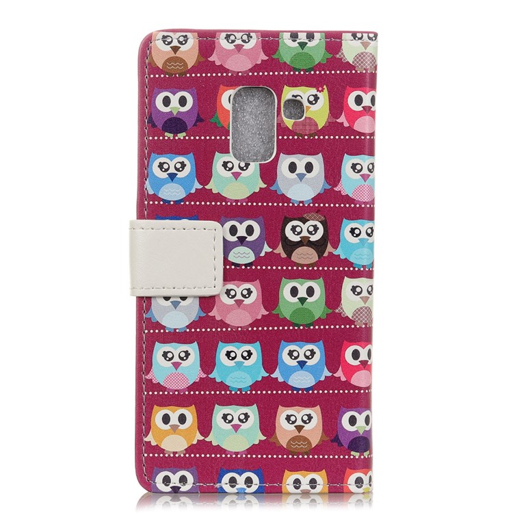 For Samsung Galaxy A6 (2018) Pattern Printing Wallet Leather Stand Protection Case - Lovely Little Owls-2
