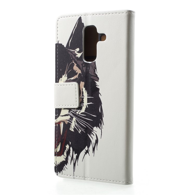 Pattern Printing Leather Wallet Case for Samsung Galaxy A6 (2018) - Tiger Pattern-2