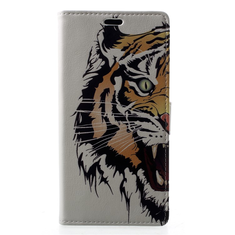 Pattern Printing Leather Wallet Case for Samsung Galaxy A6 (2018) - Tiger Pattern-3