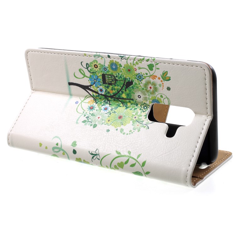Pattern Printing Wallet Leather Protection Case for Samsung Galaxy A6 (2018) - Green Tree-4