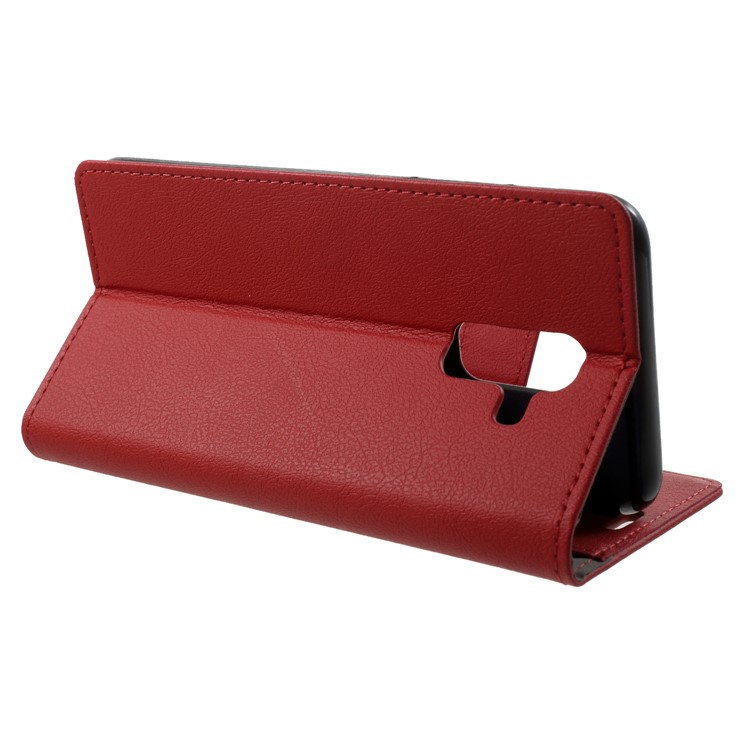 Wallet Leather Stand Cover for Samsung Galaxy A6+ (2018) - Red-4
