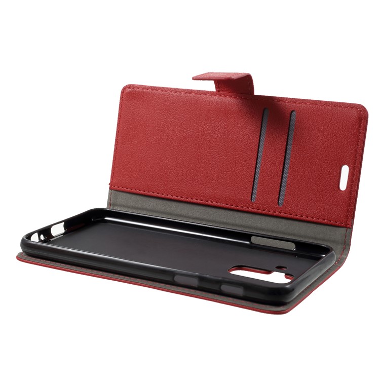 Wallet Leather Stand Cover for Samsung Galaxy A6+ (2018) - Red-5