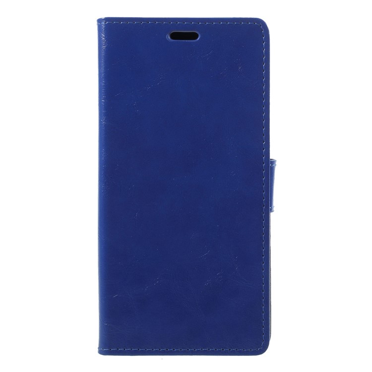 Crazy Horse Magnetic Leather Stand Cover for Samsung Galaxy A6+ (2018) - Blue-1