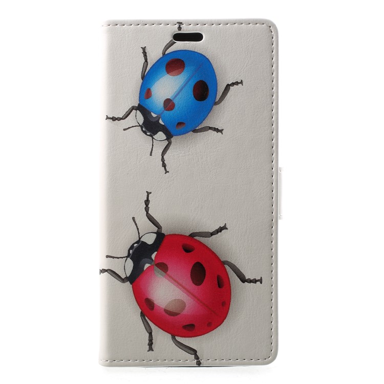 

Patterned Printing PU Leather Magnetic Wallet Phone Shell for Samsung Galaxy A6 Plus (2018) / A9 Star Lite - Colored Ladybirds