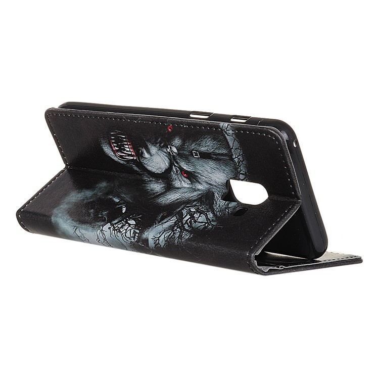Pattern Printing Wallet Leather Stand Case for Samsung Galaxy A6 (2018) - Wolf Pattern-5