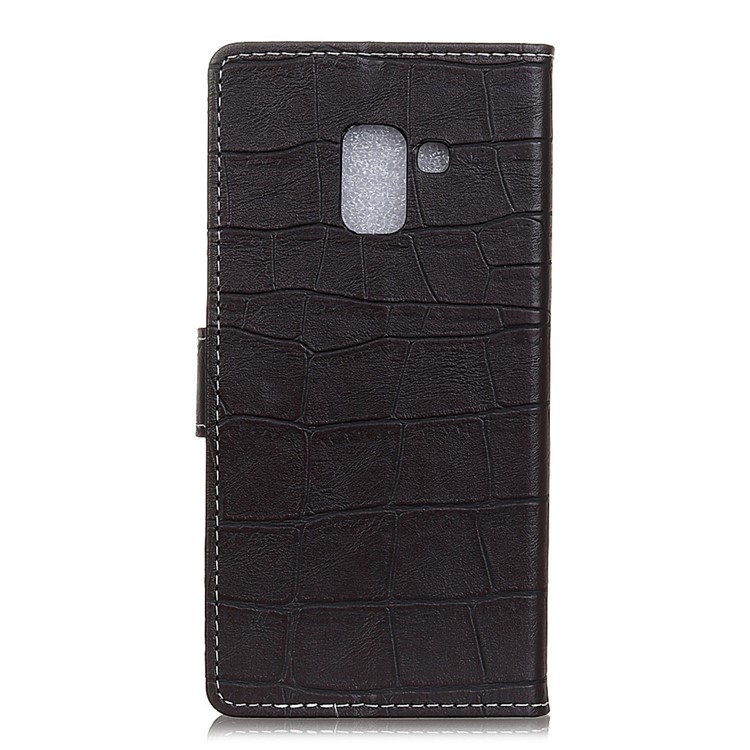 Vintage Crocodile Texture Wallet Stand Leather Case for Samsung Galaxy A6 (2018) - Black-3
