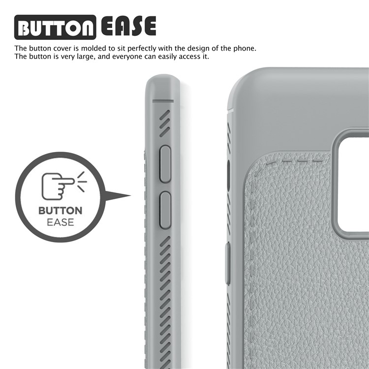IVSO Gentry Series Litchi Texture Leather Coated TPU Cover for Samsung Galaxy A6 Plus (2018) - Grey-2