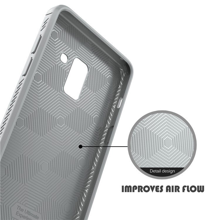 IVSO Gentry Series Litchi Texture Leather Coated TPU Cover for Samsung Galaxy A6 Plus (2018) - Grey-5
