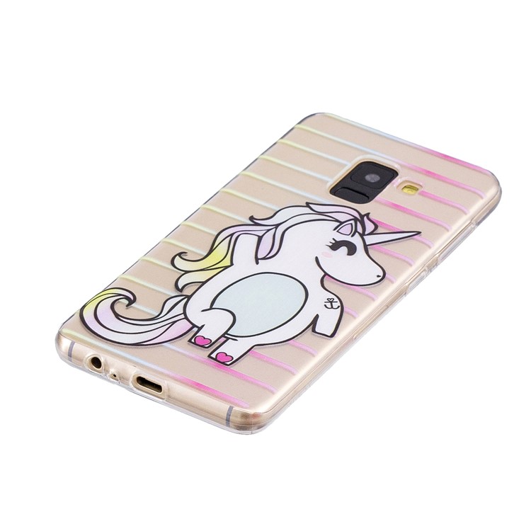 Pattern Printing TPU Case for Samsung Galaxy A8 (2018) - Unicorn-2
