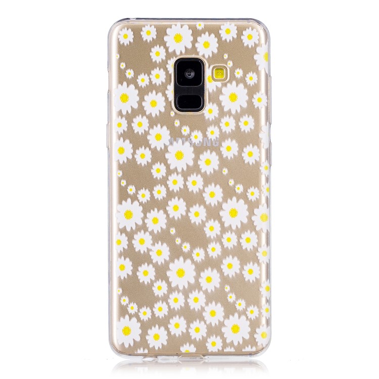 Pattern Printing TPU Cover Case Shell for Samsung Galaxy A8 (2018) - Daisy Flower-1