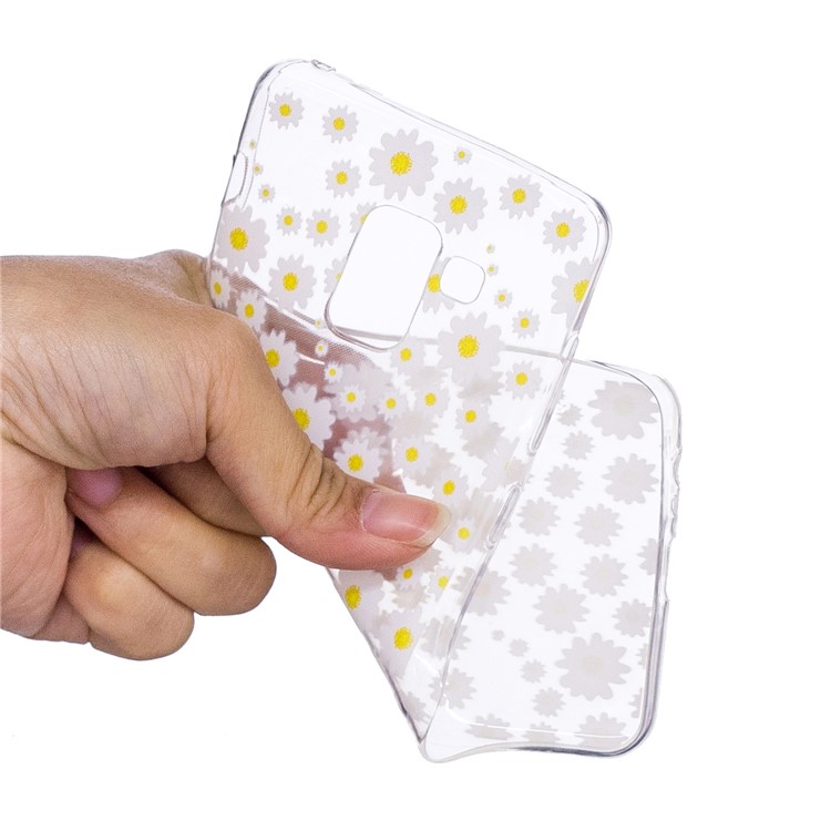 Pattern Printing TPU Cover Case Shell for Samsung Galaxy A8 (2018) - Daisy Flower-4