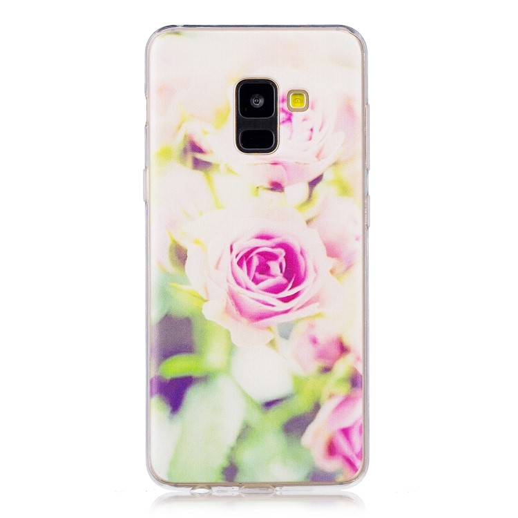 Pattern Printing Flexible TPU Case for Samsung Galaxy A8 (2018) - Flower Pattern-1