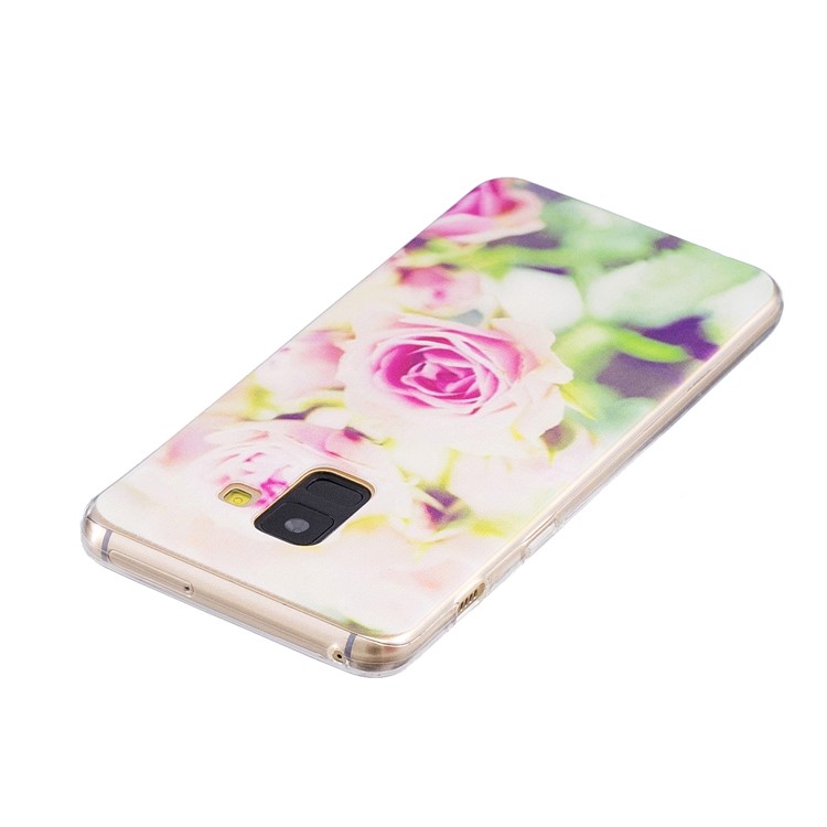 Pattern Printing Flexible TPU Case for Samsung Galaxy A8 (2018) - Flower Pattern-3