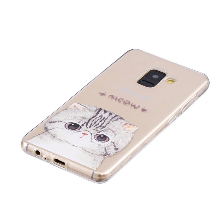 Pattern Printing TPU Soft Shell Case for Samsung Galaxy A8 (2018) - Cute Cat-2