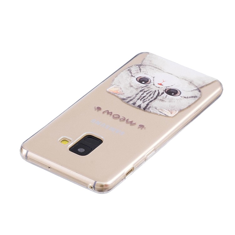 Pattern Printing TPU Soft Shell Case for Samsung Galaxy A8 (2018) - Cute Cat-3