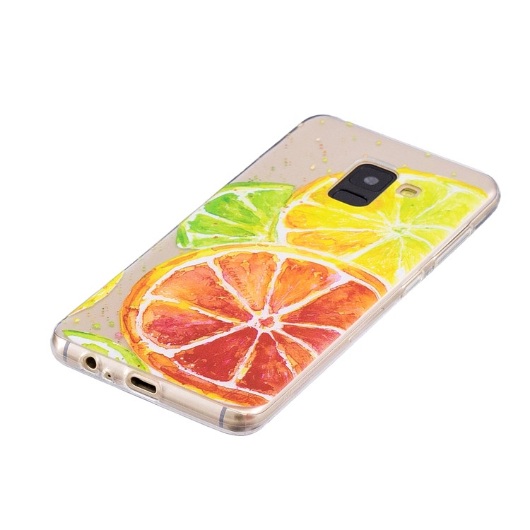 Pattern Printing TPU Case Soft Shell for Samsung Galaxy A8 (2018) - Lemon-2