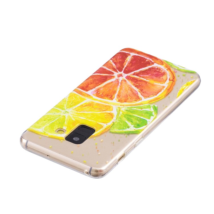 Pattern Printing TPU Case Soft Shell for Samsung Galaxy A8 (2018) - Lemon-3
