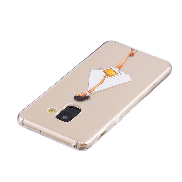 Pattern Printing TPU Case Soft Cover for Samsung Galaxy A8 (2018) - Girl Wearing High-heeled Shoes-3