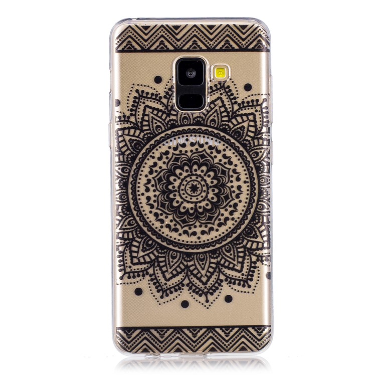 Pattern Printing Soft TPU Cover for Samsung Galaxy A8 (2018) - Mandala Flower-1