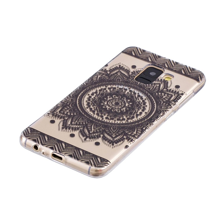 Pattern Printing Soft TPU Cover for Samsung Galaxy A8 (2018) - Mandala Flower-2