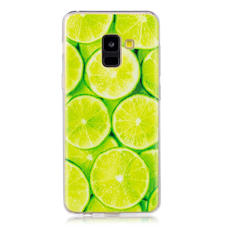 Impressão Padrão De Capa De Telefone Macio TPU Para Samsung Galaxy A8 (2018) - Limão-1