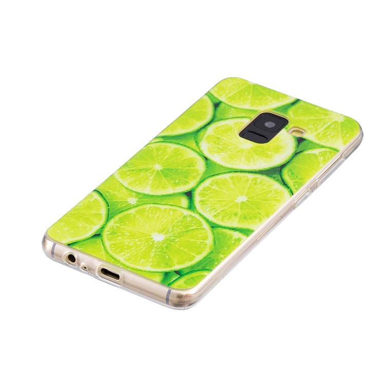 Impressão Padrão De Capa De Telefone Macio TPU Para Samsung Galaxy A8 (2018) - Limão-2