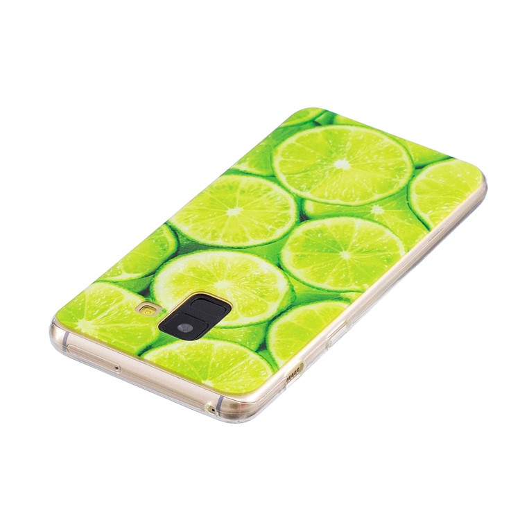 Impressão Padrão De Capa De Telefone Macio TPU Para Samsung Galaxy A8 (2018) - Limão-3