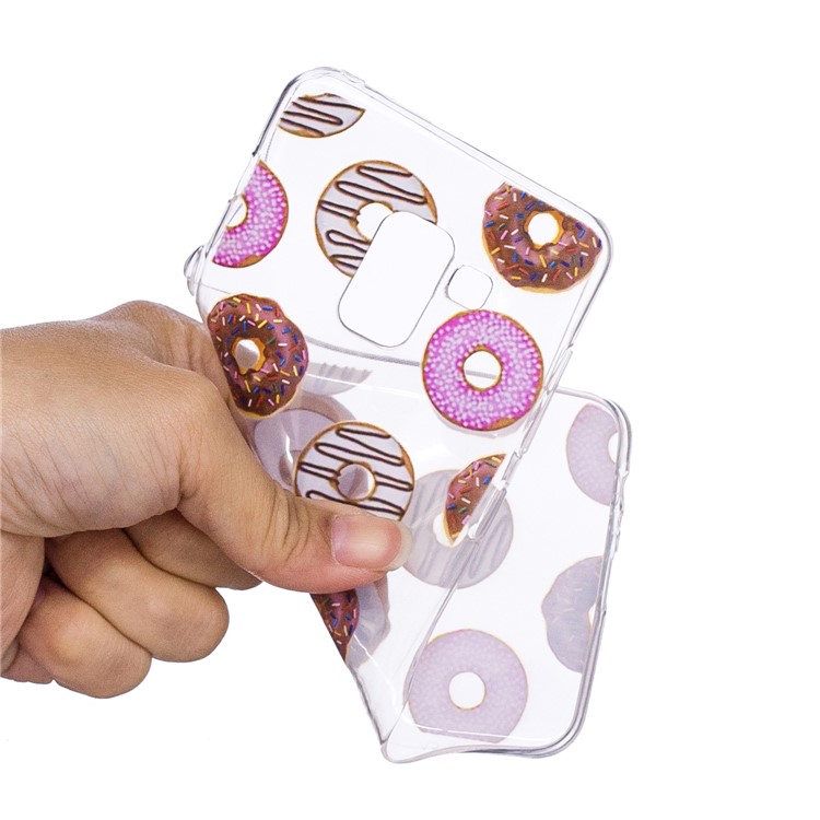 Pattern Printing Soft TPU Protector Shell for Samsung Galaxy A8 (2018) - Doughnuts-4
