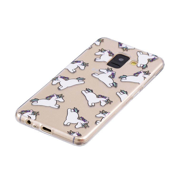 Pattern Printing Soft TPU Mobile Shell for Samsung Galaxy A8 (2018) - Jumping Unicorns-2