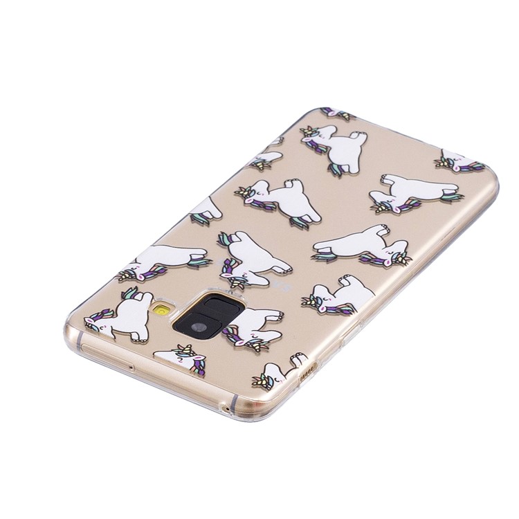 Pattern Printing Soft TPU Mobile Shell for Samsung Galaxy A8 (2018) - Jumping Unicorns-3