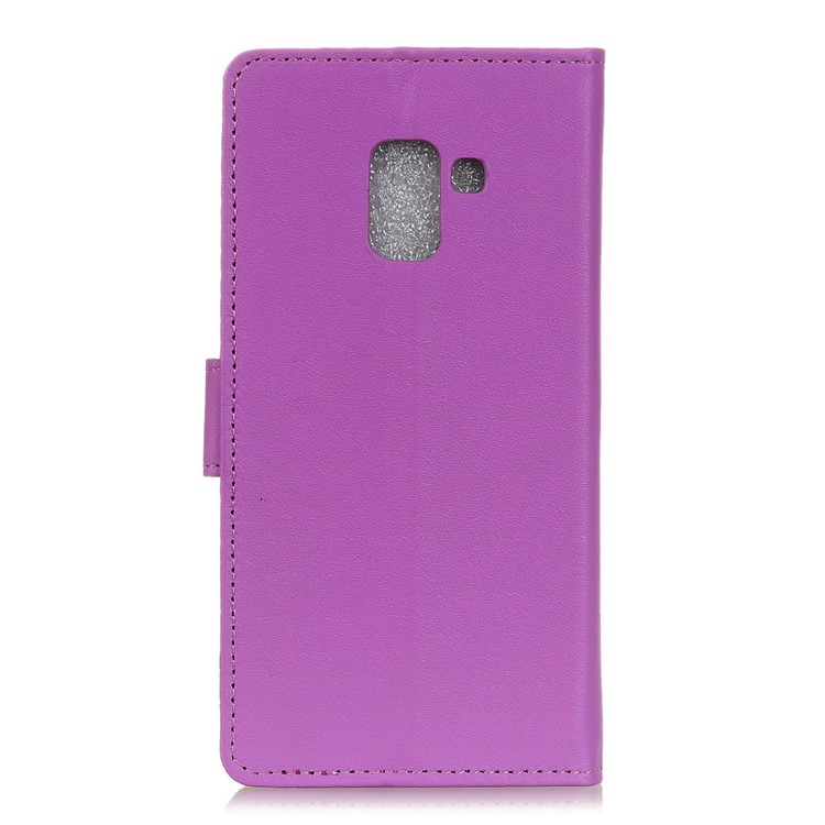 Wallet Leather Phone Shell Case for Samsung Galaxy A6+ (2018) - Purple-3