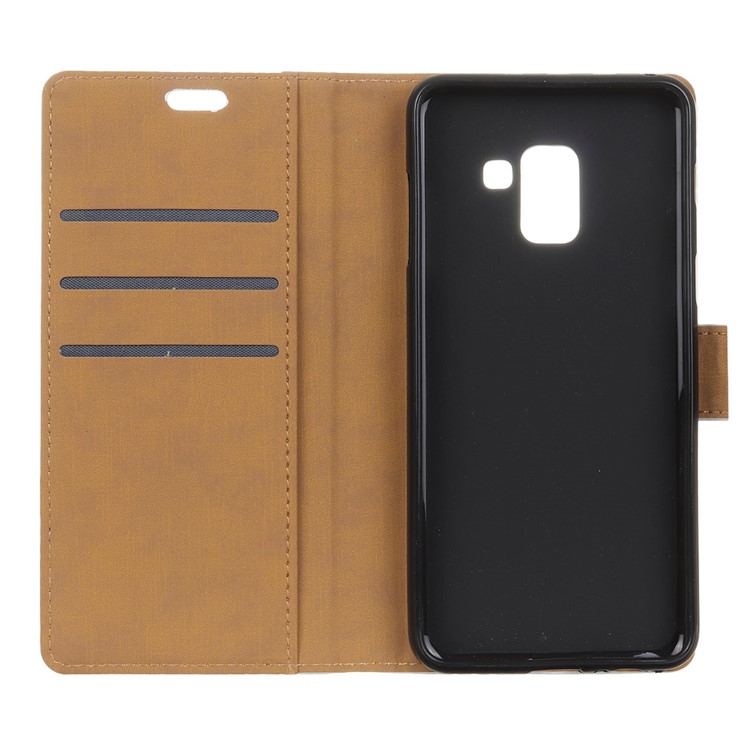 Wallet Leather Phone Shell Case for Samsung Galaxy A6+ (2018) - Purple-7