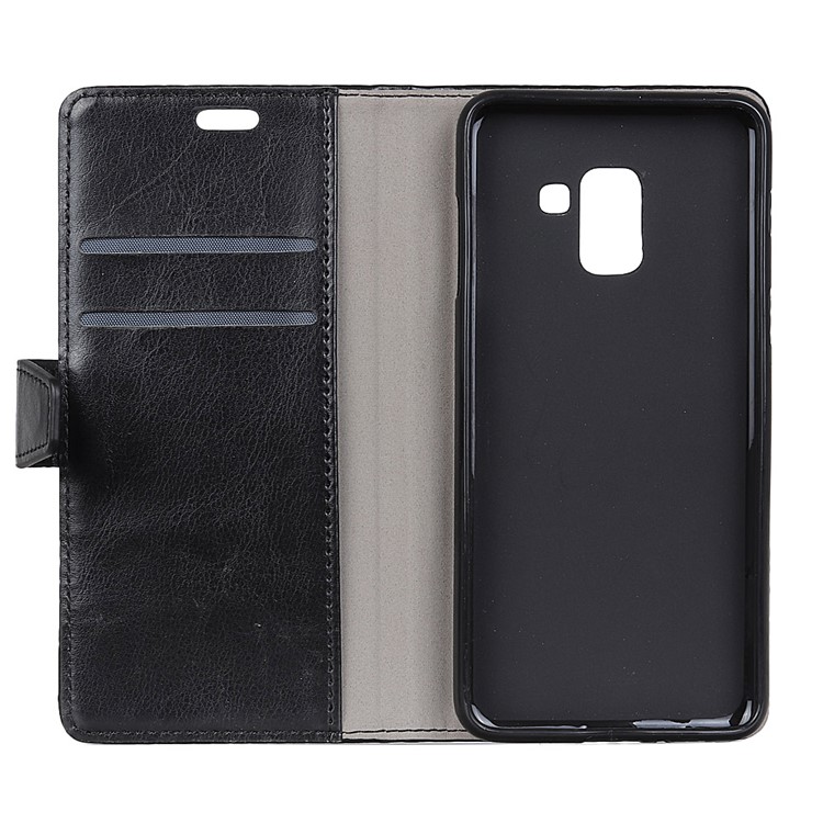 Crazy Horse Wallet Leather Stand Case for Samsung Galaxy A6+ (2018) - Black-5