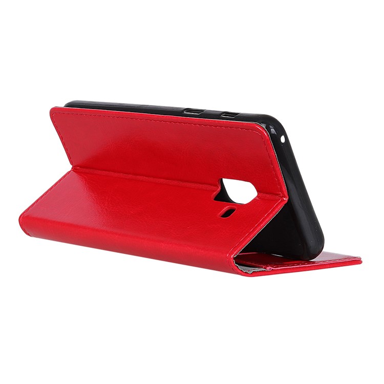 Crazy Horse Magnetic Leather Stand Case for Samsung Galaxy A6+ (2018) - Red-4