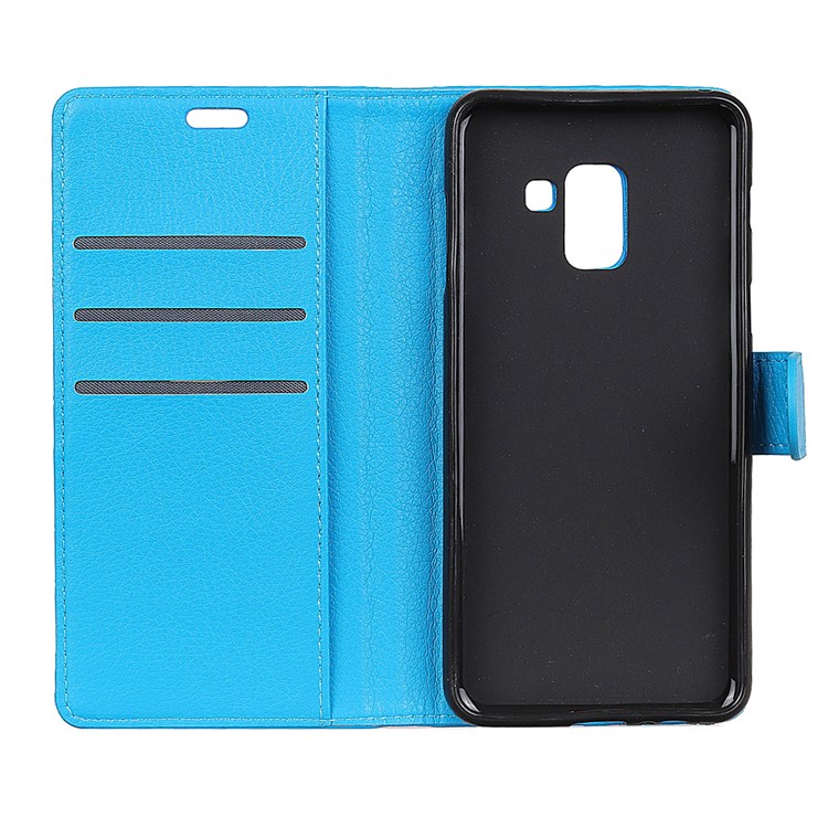 Litchi Texture Wallet Stand Leather Flip Case for Samsung Galaxy A6 Plus (2018) / A9 Star Lite - Blue-5