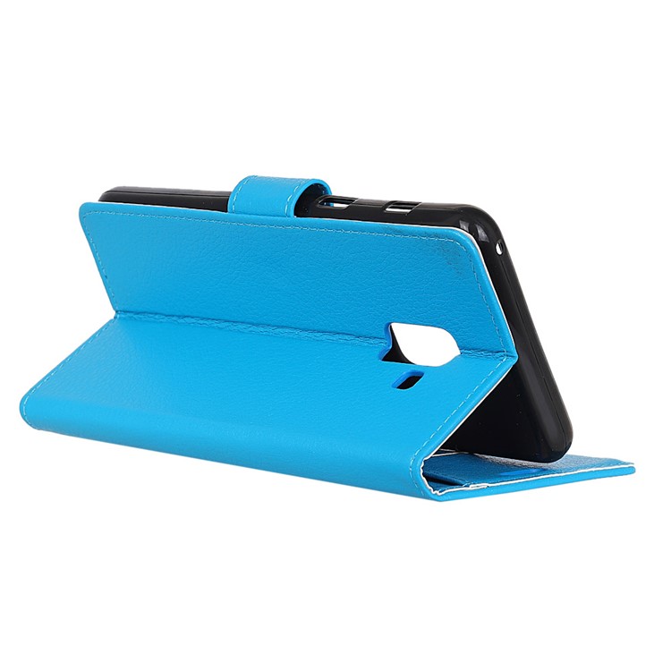 Litchi Texture Wallet Stand Leather Flip Case for Samsung Galaxy A6 Plus (2018) / A9 Star Lite - Blue-6