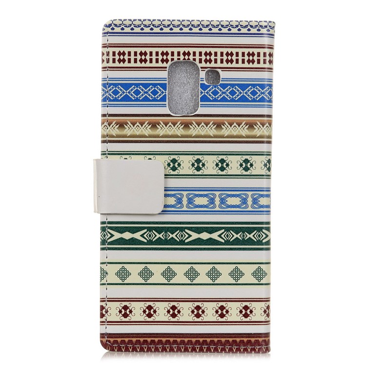 Pattern Printing Wallet Leather Case with Stand for Samsung Galaxy A6+ (2018) - Ethnic Style Pattern-2