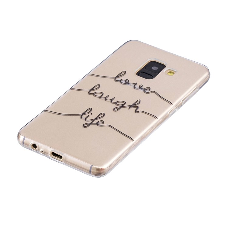 Patterned Soft TPU Phone Shell for Samsung Galaxy A8 (2018) - English Characters-2
