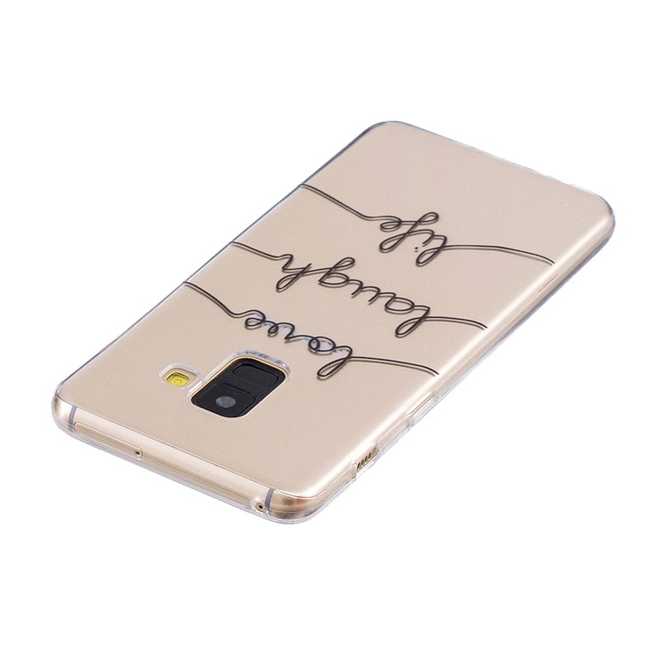 Patterned Soft TPU Phone Shell for Samsung Galaxy A8 (2018) - English Characters-3