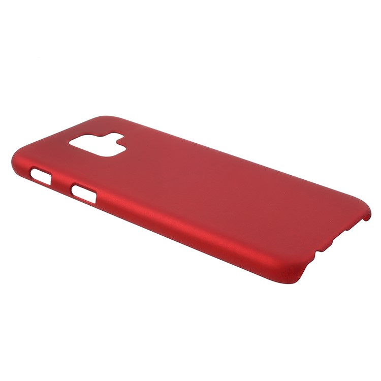 For Samsung Galaxy A6 (2018) Rubberized Hard PC Protective Back Case - Red-2