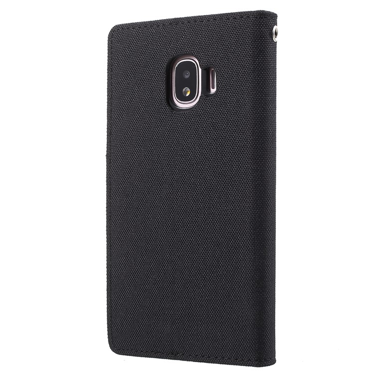 MERCURY GOOSPERY Canvas Diary Leather Wallet Cover for Samsung Galaxy J2 Pro 2018 - Black-3