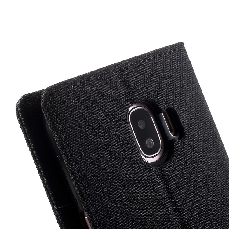 MERCURY GOOSPERY Canvas Diary Leather Wallet Cover for Samsung Galaxy J2 Pro 2018 - Black-8