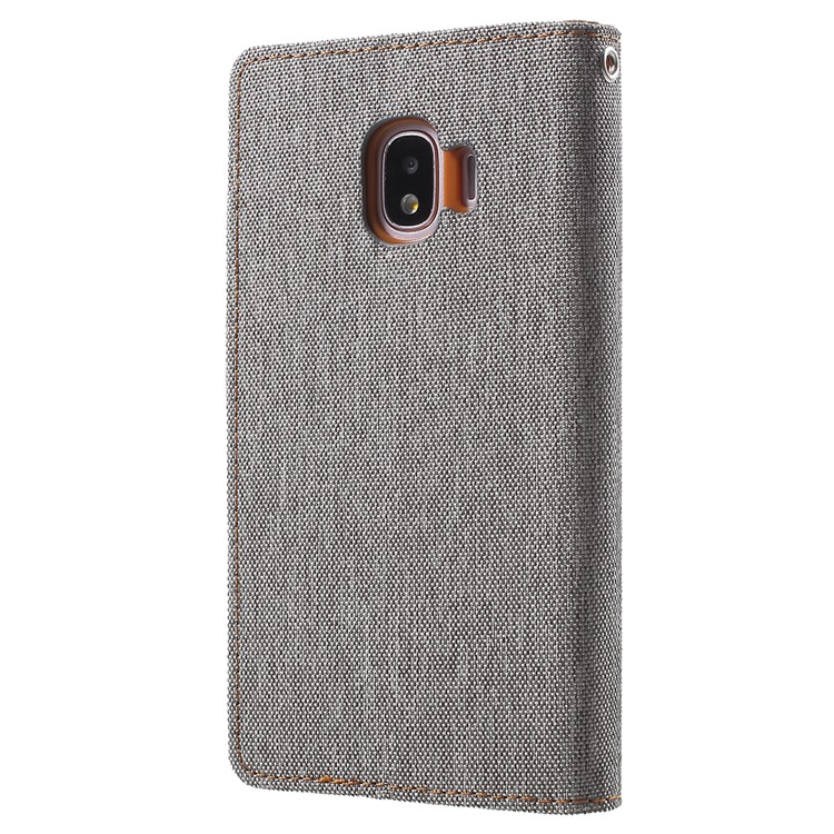 MERCURY GOOSPERY Canvas Diary Leather Wallet Case for Samsung Galaxy J2 Pro 2018 - Grey-3
